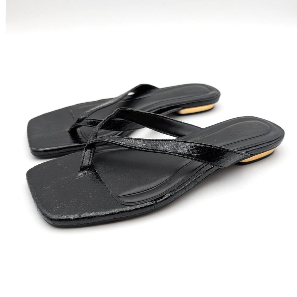 Open Edit Ocean Slip-On Thong Flat Sandals Women's Black Size US5.5M EU36